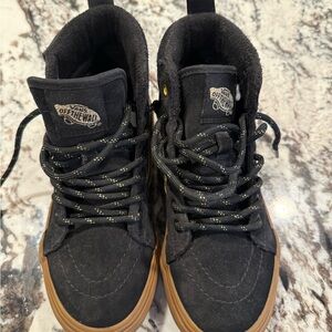 VANS Sk8-Hi MTE Black Brown Suede High Top Sneakers Unisex Kids Size 2